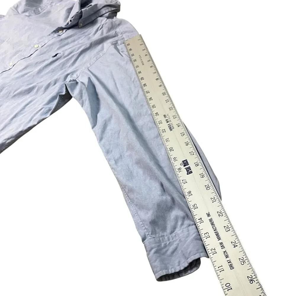 Ralph Lauren Dress Shirt Mens 16.5 34-35 Blue Classic Fit Button‎ Down RN 41381